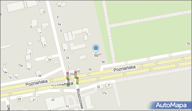 Gniezno, Poznańska, 58a, mapa Gniezna