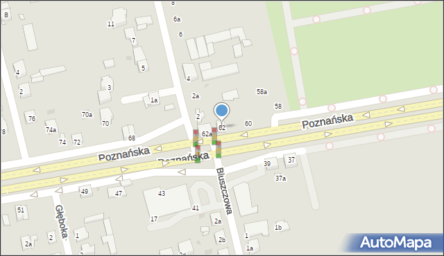 Gniezno, Poznańska, 62, mapa Gniezna