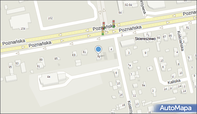 Gniezno, Poznańska, 79, mapa Gniezna