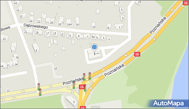 Gniezno, Poznańska, 8, mapa Gniezna