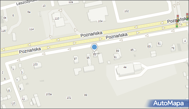 Gniezno, Poznańska, 93, mapa Gniezna