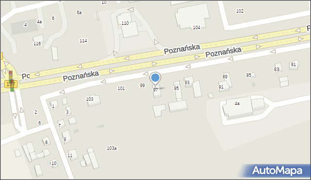 Gniezno, Poznańska, 97, mapa Gniezna