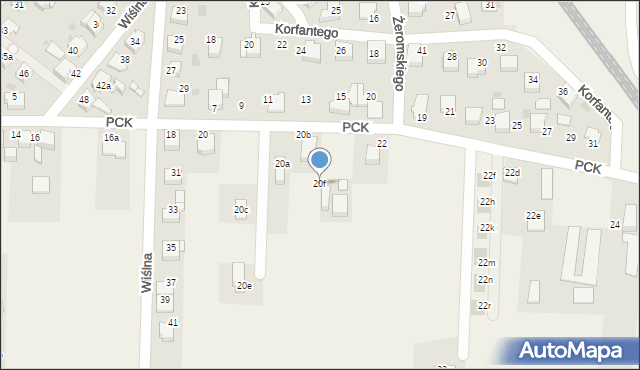 Goczałkowice-Zdrój, Polskiego Czerwonego Krzyża, 20f, mapa Goczałkowice-Zdrój