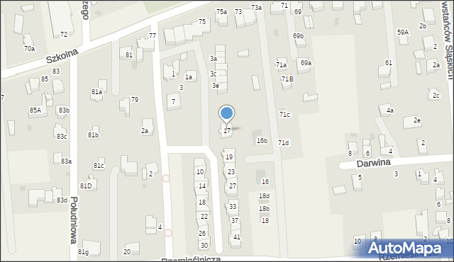 Goczałkowice-Zdrój, Południowa, 17, mapa Goczałkowice-Zdrój