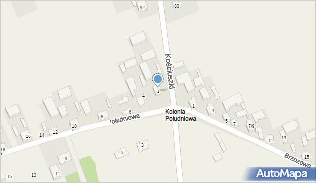 Godzianów, Południowa, 2, mapa Godzianów