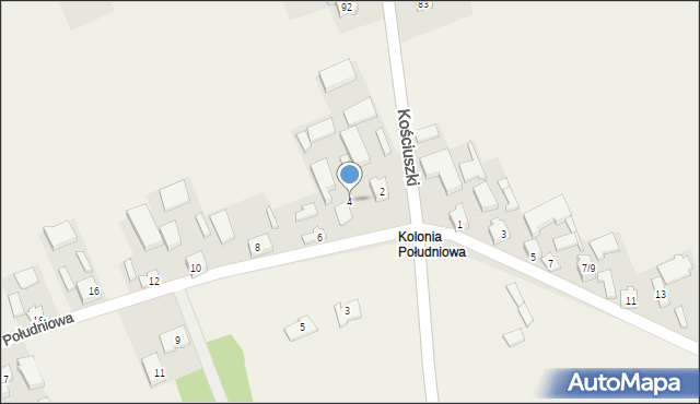 Godzianów, Południowa, 4, mapa Godzianów