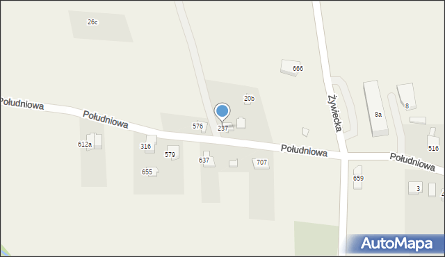 Godziszka, Południowa, 237, mapa Godziszka