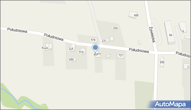 Godziszka, Południowa, 637, mapa Godziszka