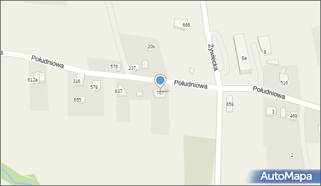 Godziszka, Południowa, 707, mapa Godziszka