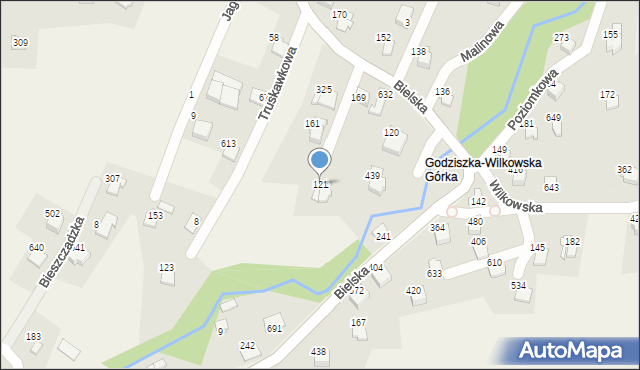 Godziszka, Porzeczkowa, 121, mapa Godziszka