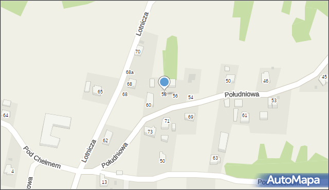 Godziszów, Południowa, 58, mapa Godziszów