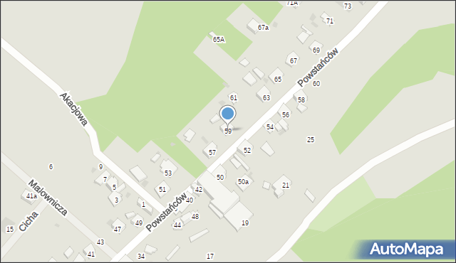 Gogolin, Powstańców, 59, mapa Gogolin