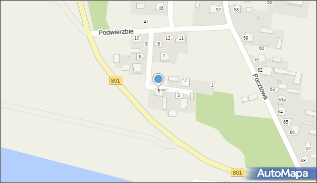 Gołąb, Podwierzbie, 5, mapa Gołąb