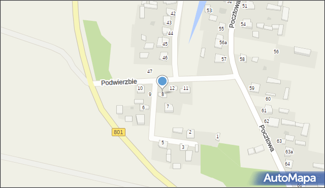 Gołąb, Podwierzbie, 8, mapa Gołąb