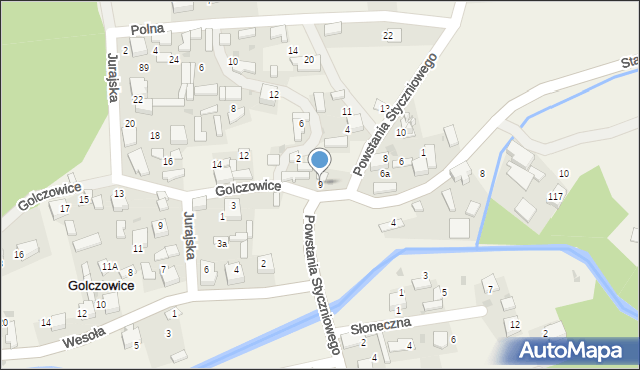 Golczowice, Powstania Styczniowego, 9, mapa Golczowice