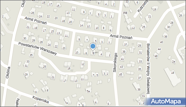 Golina, Powstańców Warszawy, 6, mapa Golina