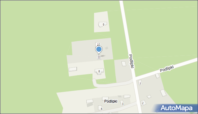 Górany, Podlipki, 11, mapa Górany