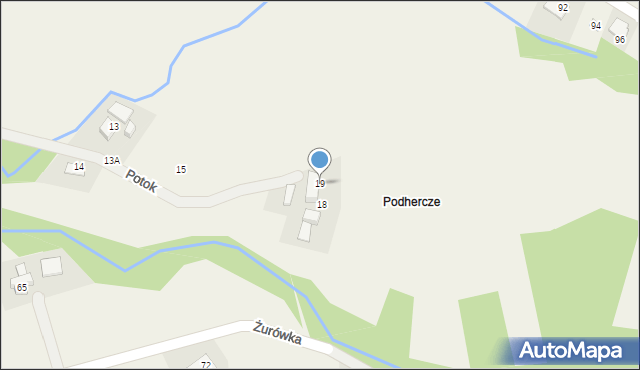 Górki Wielkie, Potok, 19, mapa Górki Wielkie