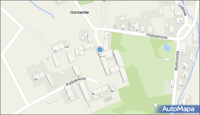 Gorzanów, Podzamcze, 8, mapa Gorzanów