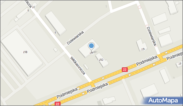 Gorzów Wielkopolski, Podmiejska, 15f, mapa Gorzów Wielkopolski