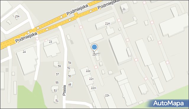 Gorzów Wielkopolski, Podmiejska, 22c, mapa Gorzów Wielkopolski