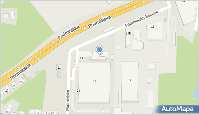 Gorzów Wielkopolski, Podmiejska Boczna, 12A, mapa Gorzów Wielkopolski