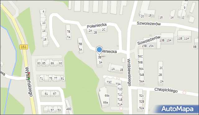 Gorzów Wielkopolski, Połaniecka, 3B, mapa Gorzów Wielkopolski
