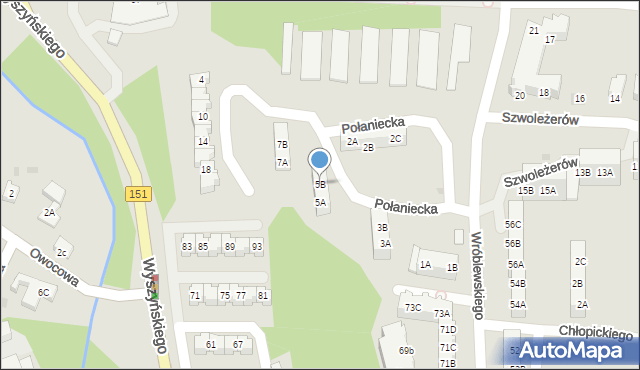 Gorzów Wielkopolski, Połaniecka, 5B, mapa Gorzów Wielkopolski