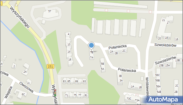 Gorzów Wielkopolski, Połaniecka, 7B, mapa Gorzów Wielkopolski