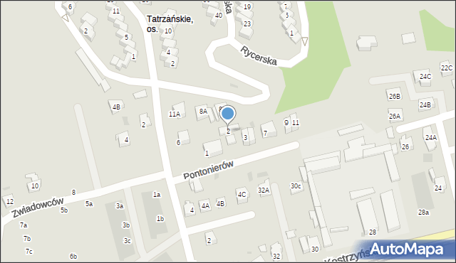 Gorzów Wielkopolski, Pontonierów, 2, mapa Gorzów Wielkopolski