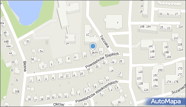 Gorzów Wielkopolski, Powstańców Śląskich, 15, mapa Gorzów Wielkopolski