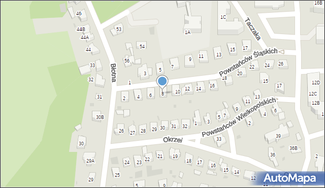 Gorzów Wielkopolski, Powstańców Śląskich, 8, mapa Gorzów Wielkopolski