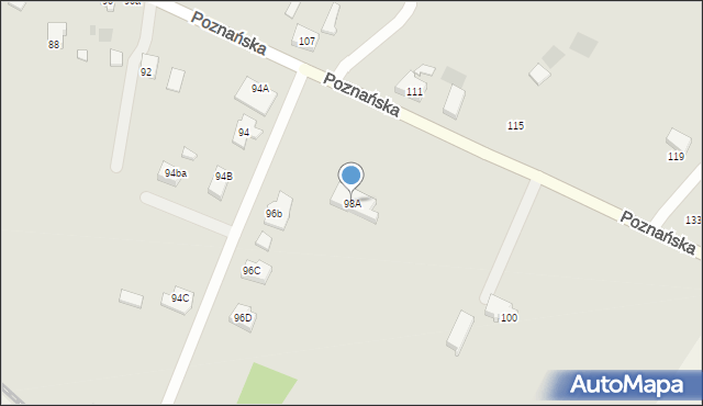 Gorzów Wielkopolski, Poznańska, 98A, mapa Gorzów Wielkopolski