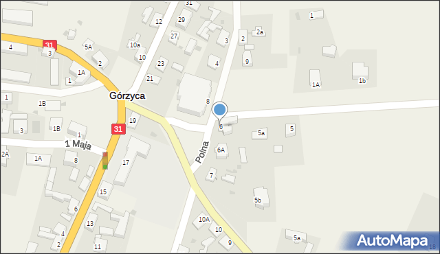 Górzyca, Polna, 6, mapa Górzyca