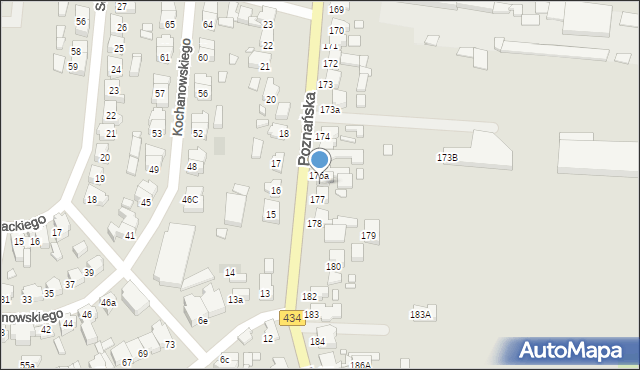 Gostyń, Poznańska, 176, mapa Gostyń