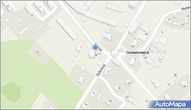 Goświnowice, Polna, 1a, mapa Goświnowice