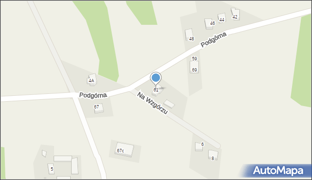 Gowidlino, Podgórna, 61, mapa Gowidlino