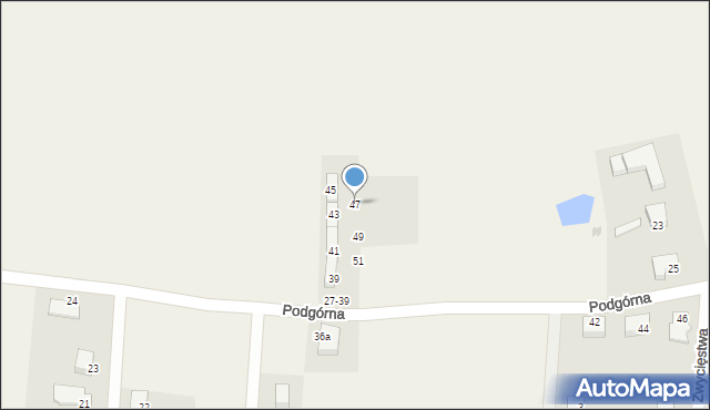 Gowino, Podgórna, 47, mapa Gowino