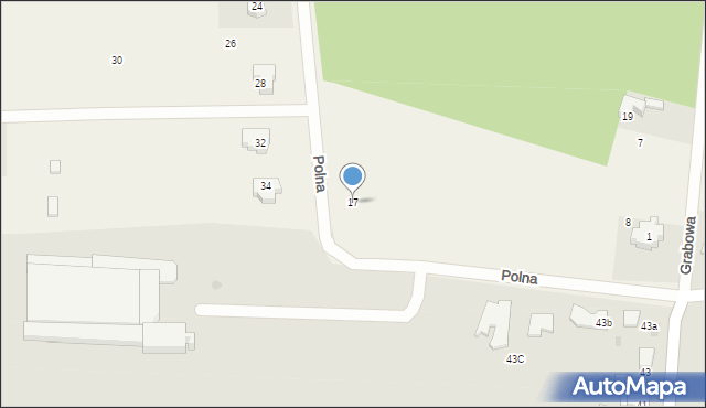 Grabina, Polna, 17, mapa Grabina