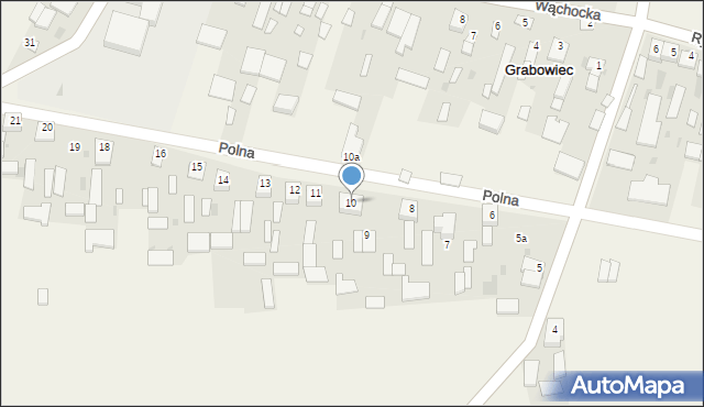 Grabowiec, Polna, 10, mapa Grabowiec