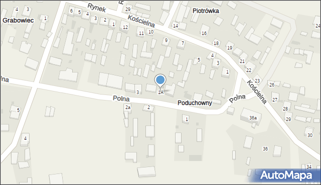 Grabowiec, Polna, 1A, mapa Grabowiec