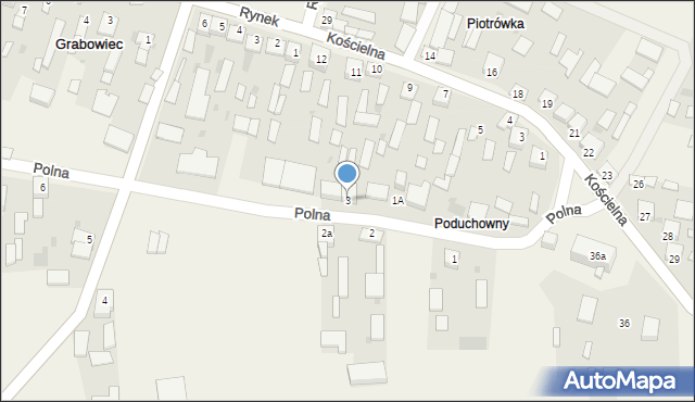 Grabowiec, Polna, 3, mapa Grabowiec