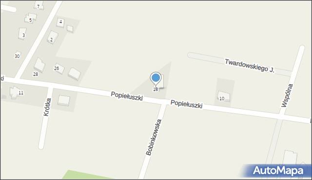 Grabowo, Popiełuszki Jerzego, bł. ks., 18, mapa Grabowo