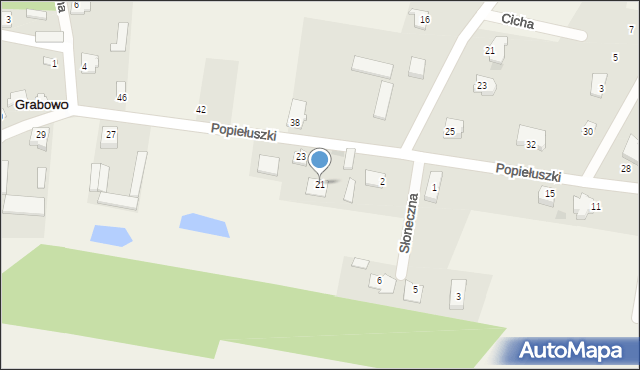 Grabowo, Popiełuszki Jerzego, bł. ks., 21, mapa Grabowo