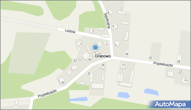 Grabowo, Popiełuszki Jerzego, bł. ks., 48a, mapa Grabowo