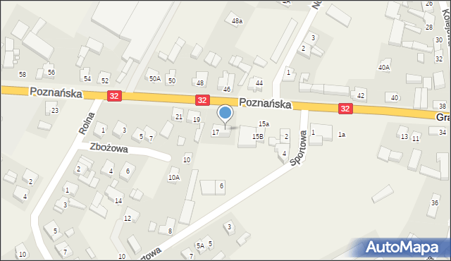 Granowo, Poznańska, 17A, mapa Granowo