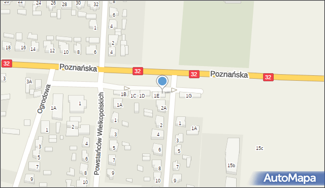Granowo, Poznańska, 1b/4, mapa Granowo