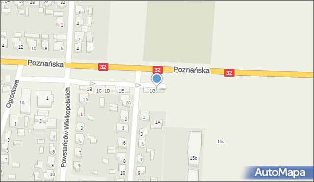 Granowo, Poznańska, 1H, mapa Granowo