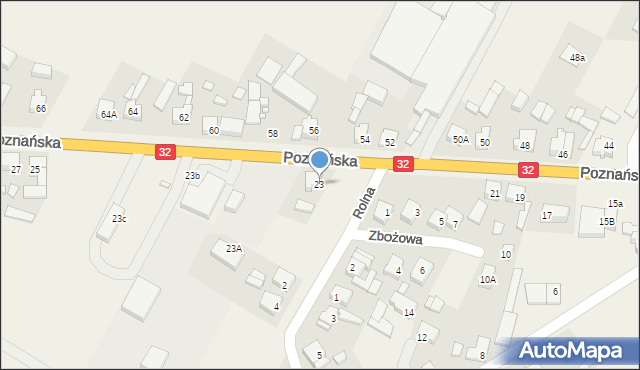 Granowo, Poznańska, 23, mapa Granowo