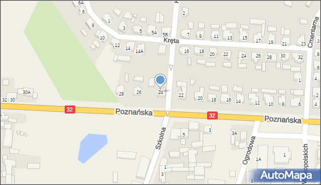 Granowo, Poznańska, 24, mapa Granowo